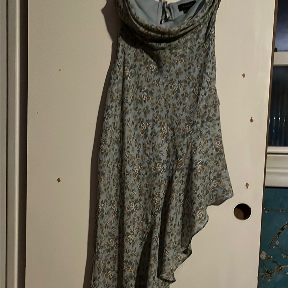 B. Smart Blue Floral Spaghetti Strap Dress